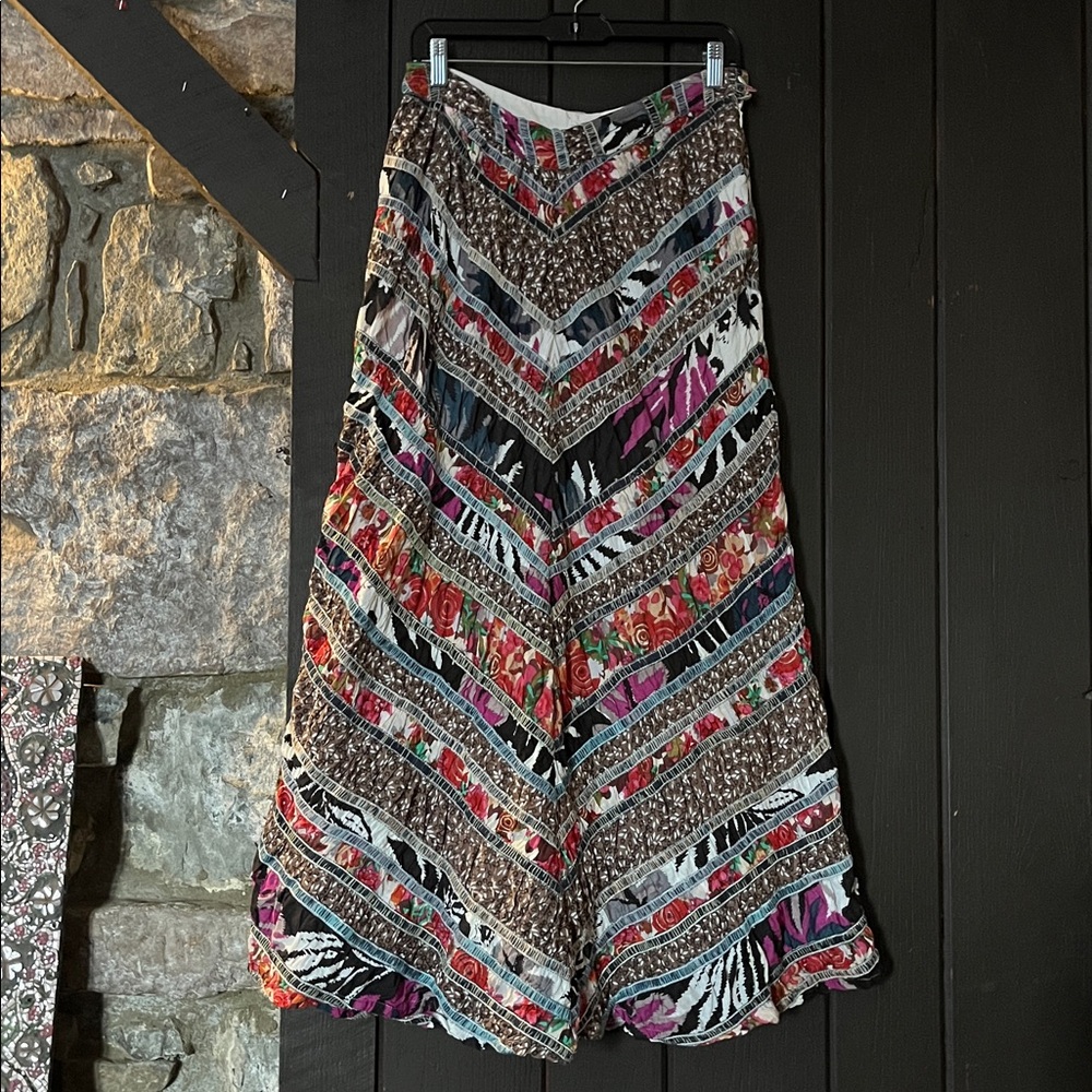 Free People Patchwork Maxi Skirt Sz 6